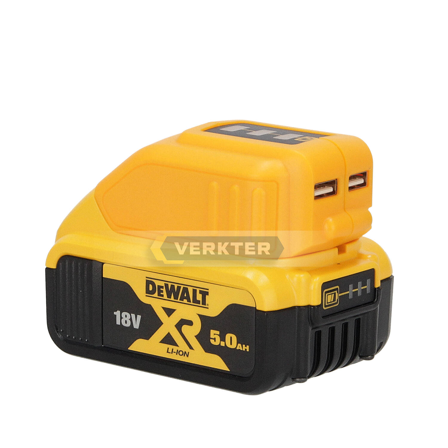 Adaptateur de batterie Ahlio compatible avec DeWalt 12-18V -> USB (x2) Pour charger les...