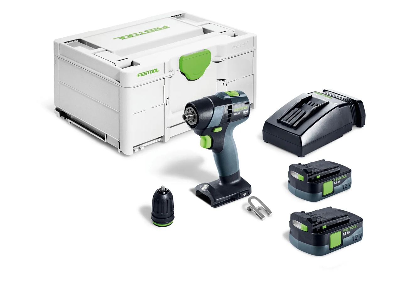 Perceuse Festool TXS 12 2,5-Plus 10,8 V; 2x2,5 Ah accu.