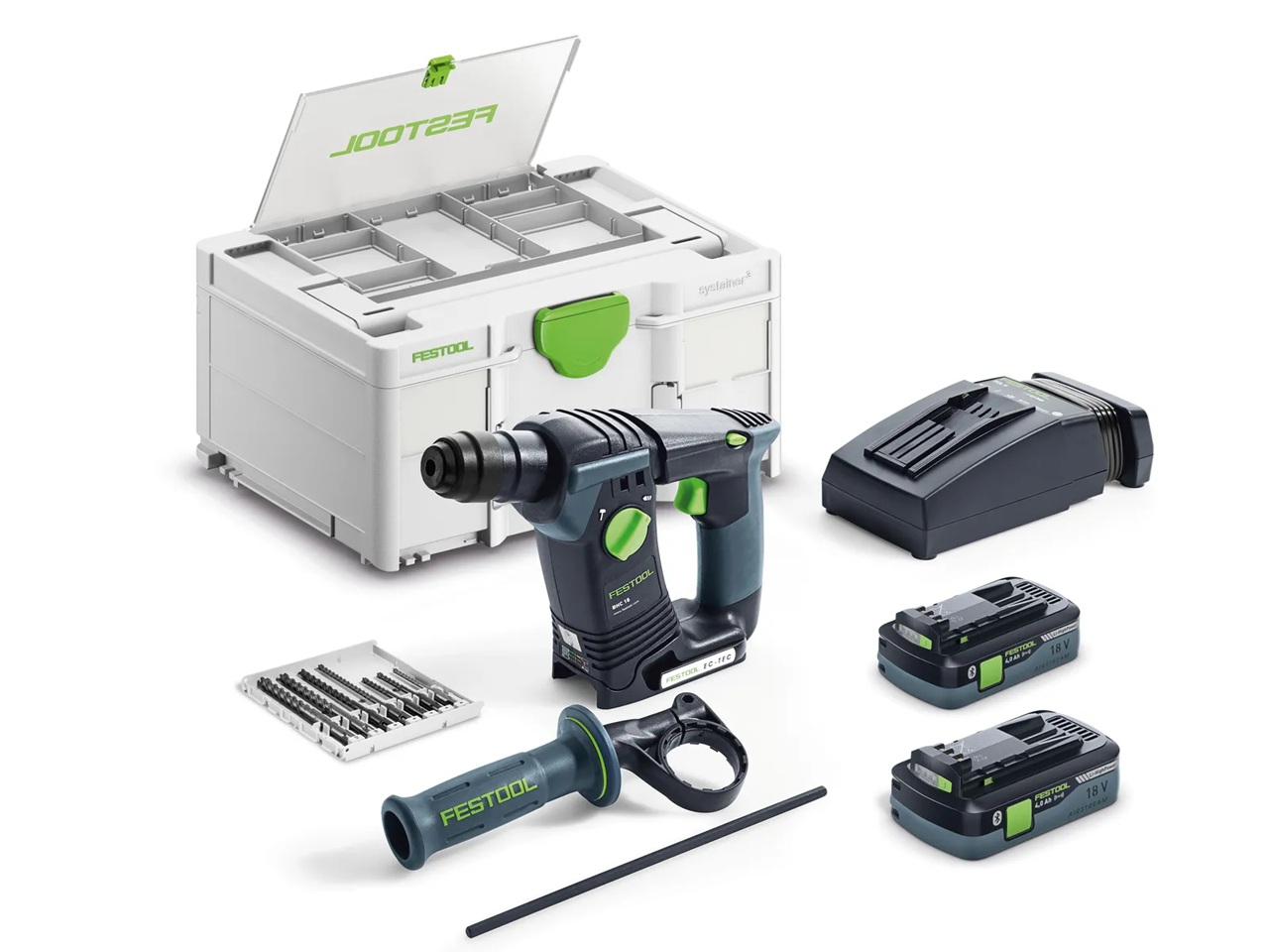 Marteau rotatif sans fil Festool BHC 18 HPC 4,0 I-Plus;  18 V; 2x4,0 Ah  accu.