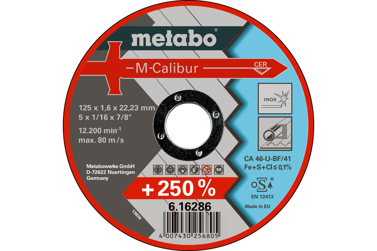 Disque abrasif Metabo M-Calibur; 125x1,6x22,23 mm