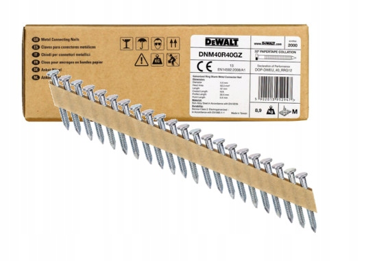 Vis d'ancrage DeWalt DNM40R50GZ; 4,04x50 mm; 2000 unités