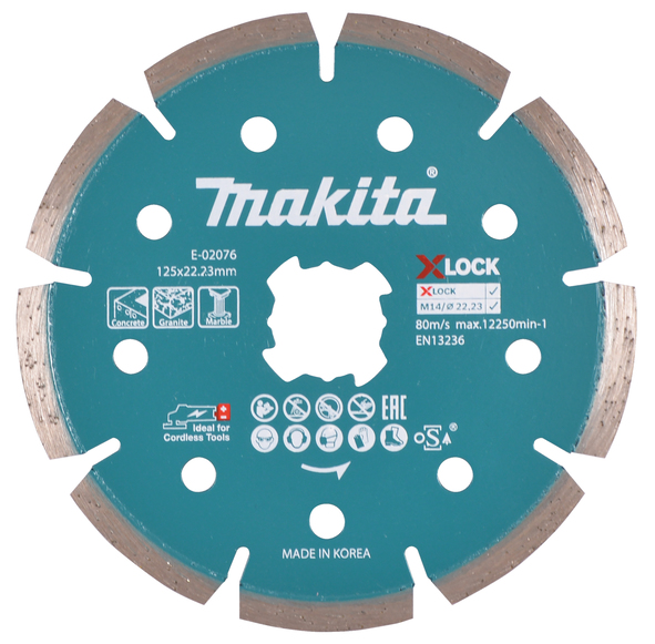 Disque articulé pour la coupe sèche et humide Makita X-Lock; 125 mm