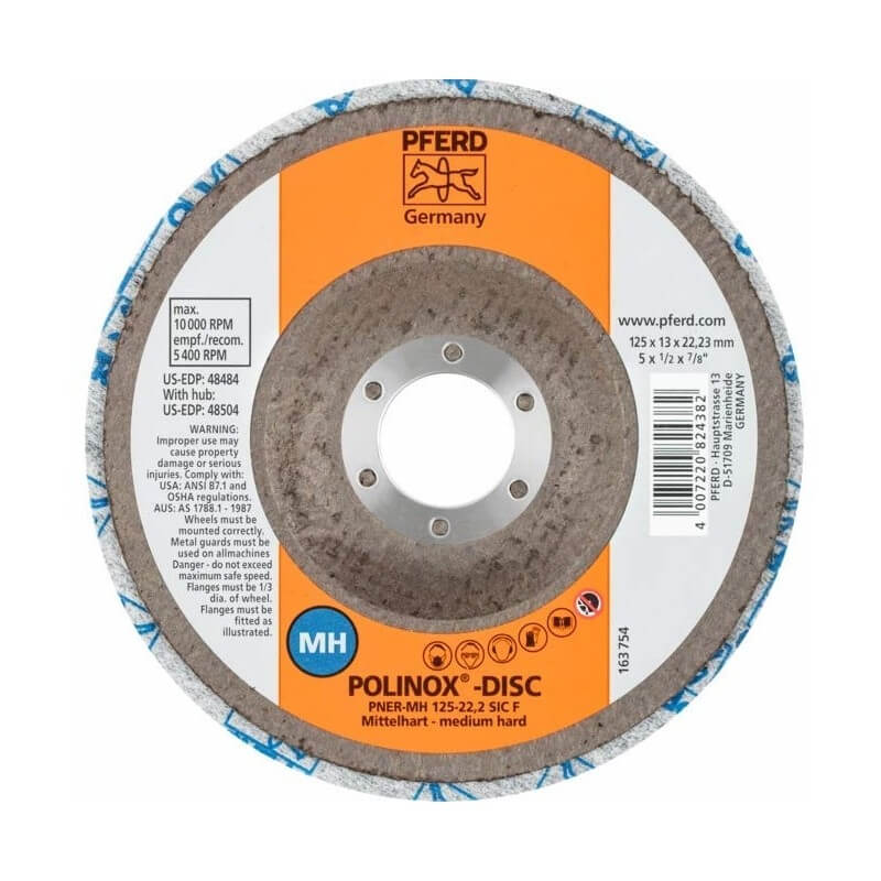Disque de polissage Pferd PNER-MH SiC F; 125x12x22,23 mm