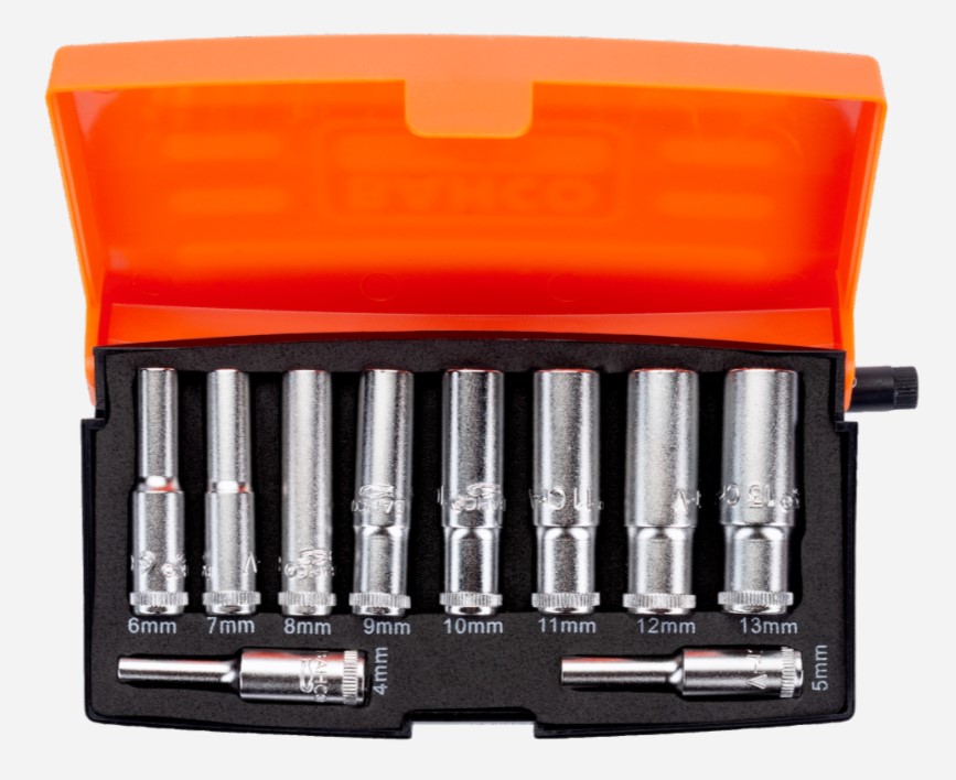 Jeu de douilles Bahco S0810L; 4-13 mm; 1/4''; 10 unités