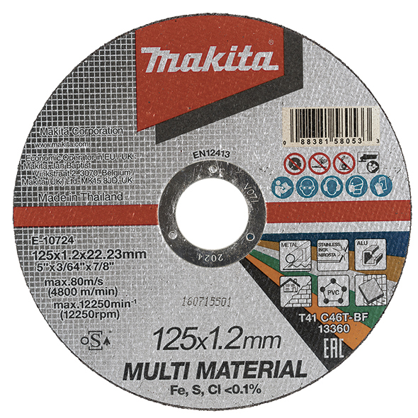 Disque abrasif Makita E-10724 T41; 125x1,2x22,23 mm