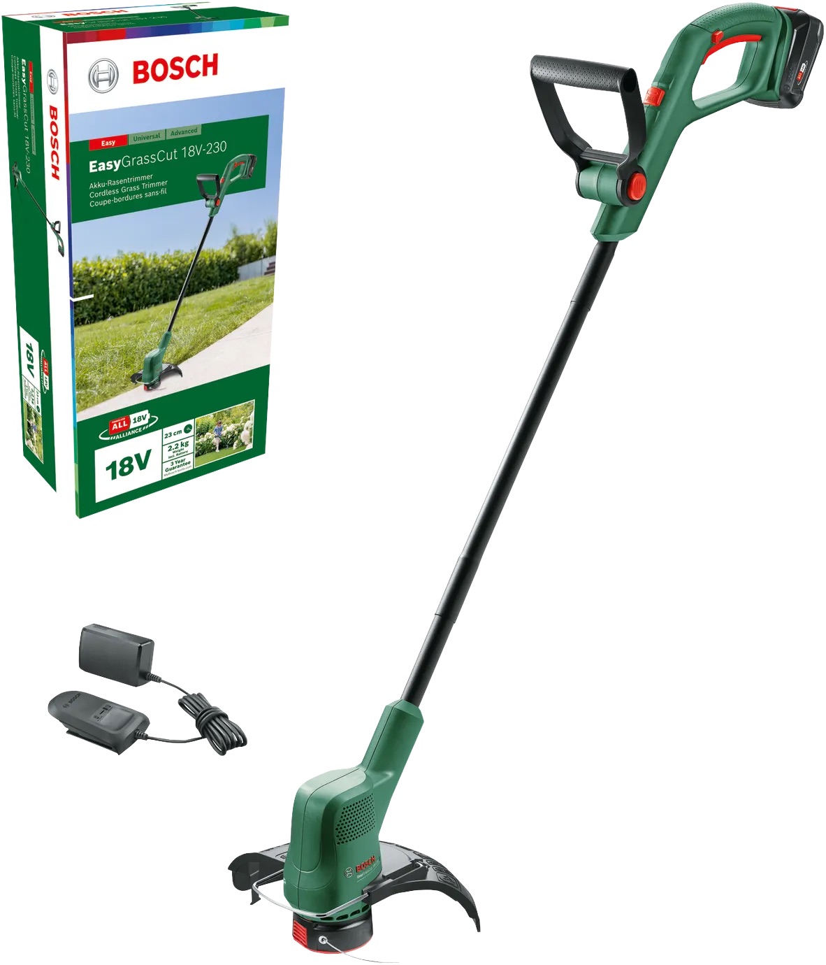Coupe-gazon Bosch EasyGrassCut 18V-230; 18 V; 1x2,0 Ah accu.