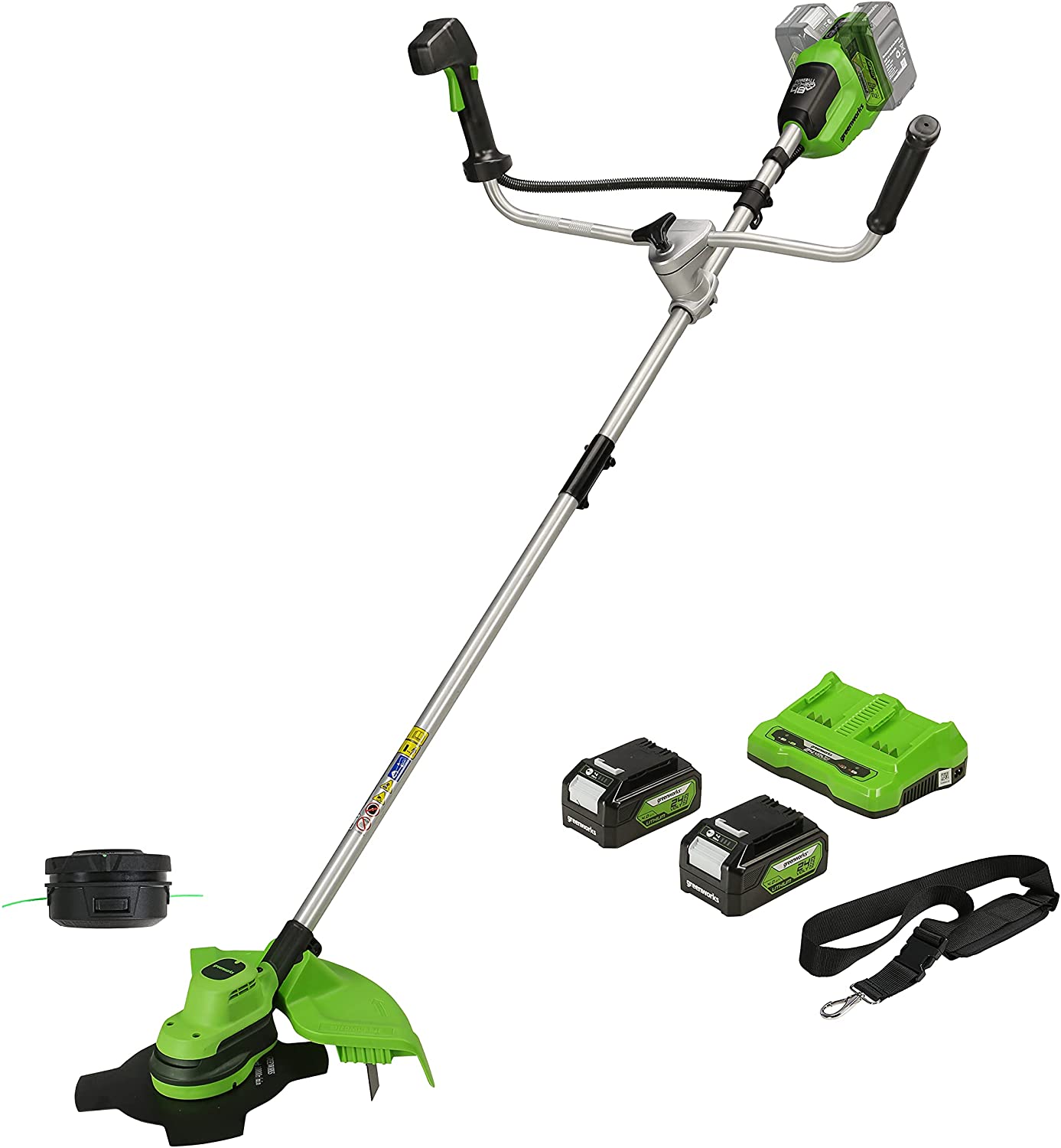 Coupe-gazon Greenworks GD24X2BCBK4x; 2x24 V; 2x4,0 Ah accu.