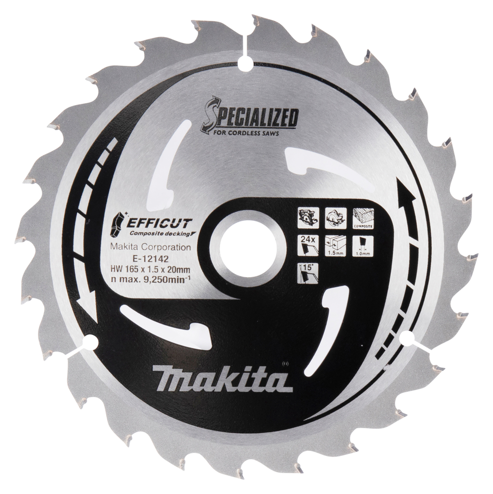 Scie circulaire Makita E-12142 TCT; 165x1,5x20 mm; T24; 15°