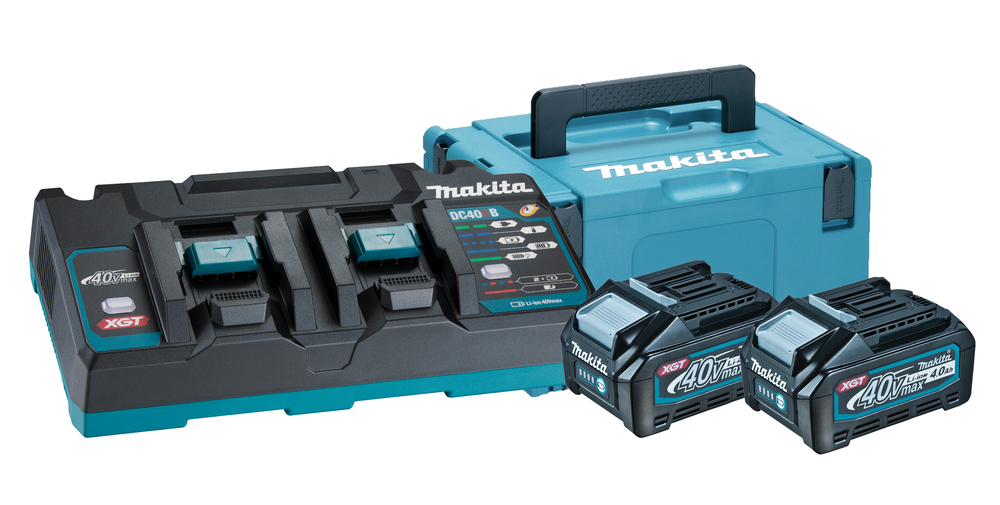 Ensemble d'accessoires Makita 191U00-8 (BL4040+DC40RB+MAKPAC); 40 V; 2x4,0 Ah accu.