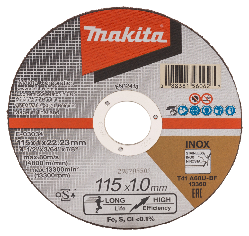 Disque abrasif Makita E-03034; 115x1,0x22,23 mm