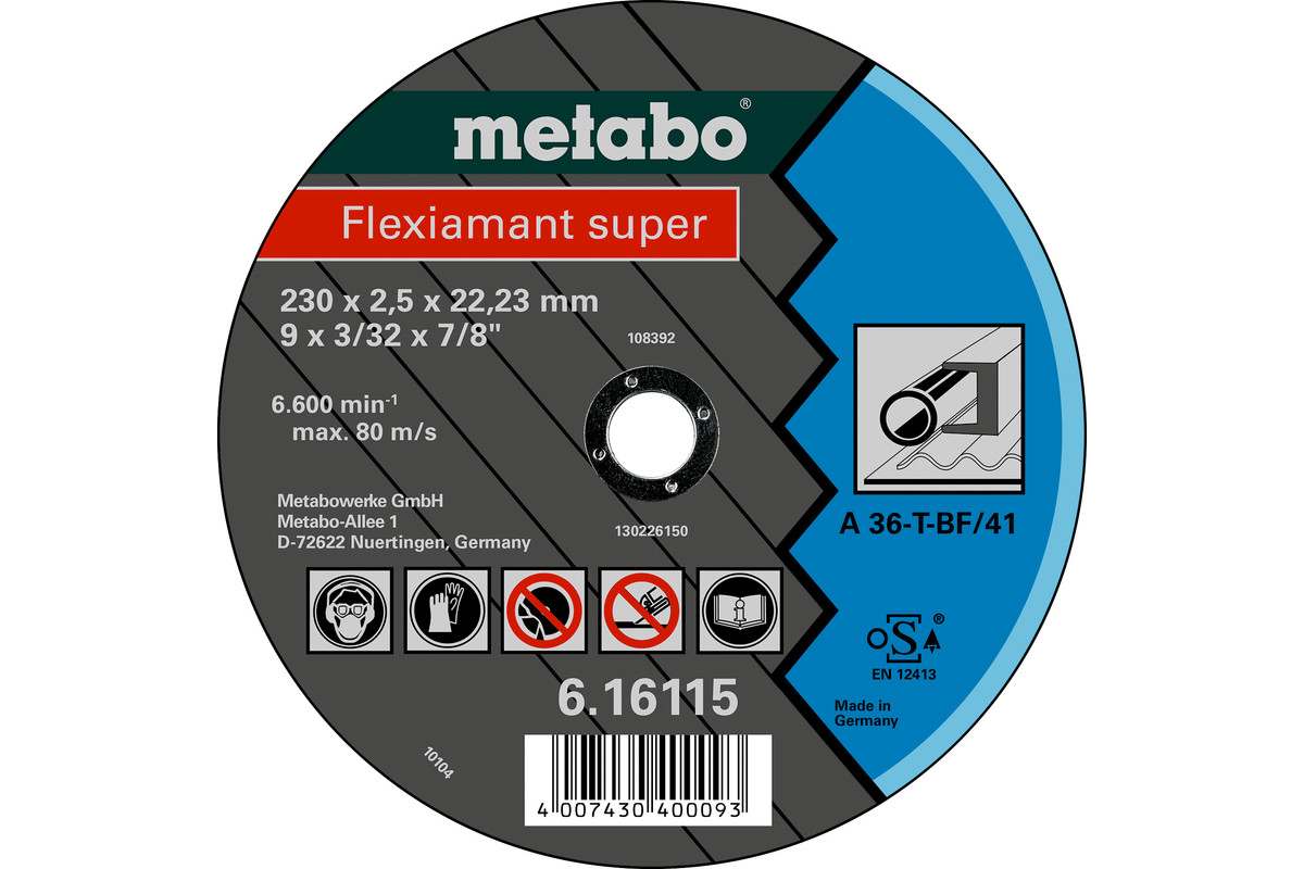 Disque abrasif Metabo FLEXIAMANT SUPER; 125x2,0x22,23 mm