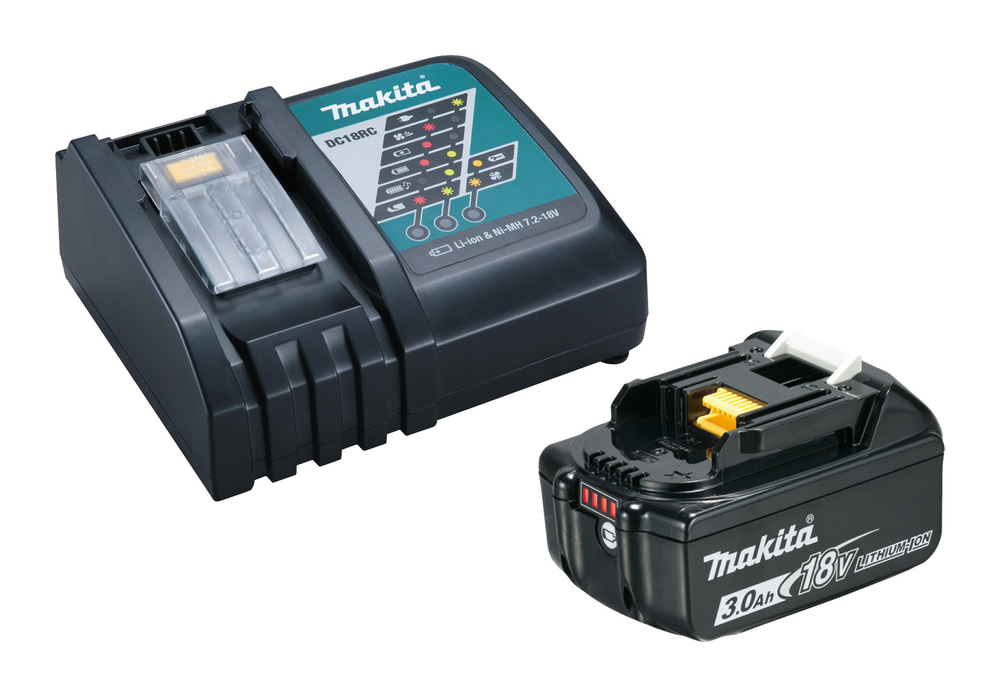 Batterie Makita BL1830B; 18 V; 1x3,0 Ah + Chargeur DC18RC