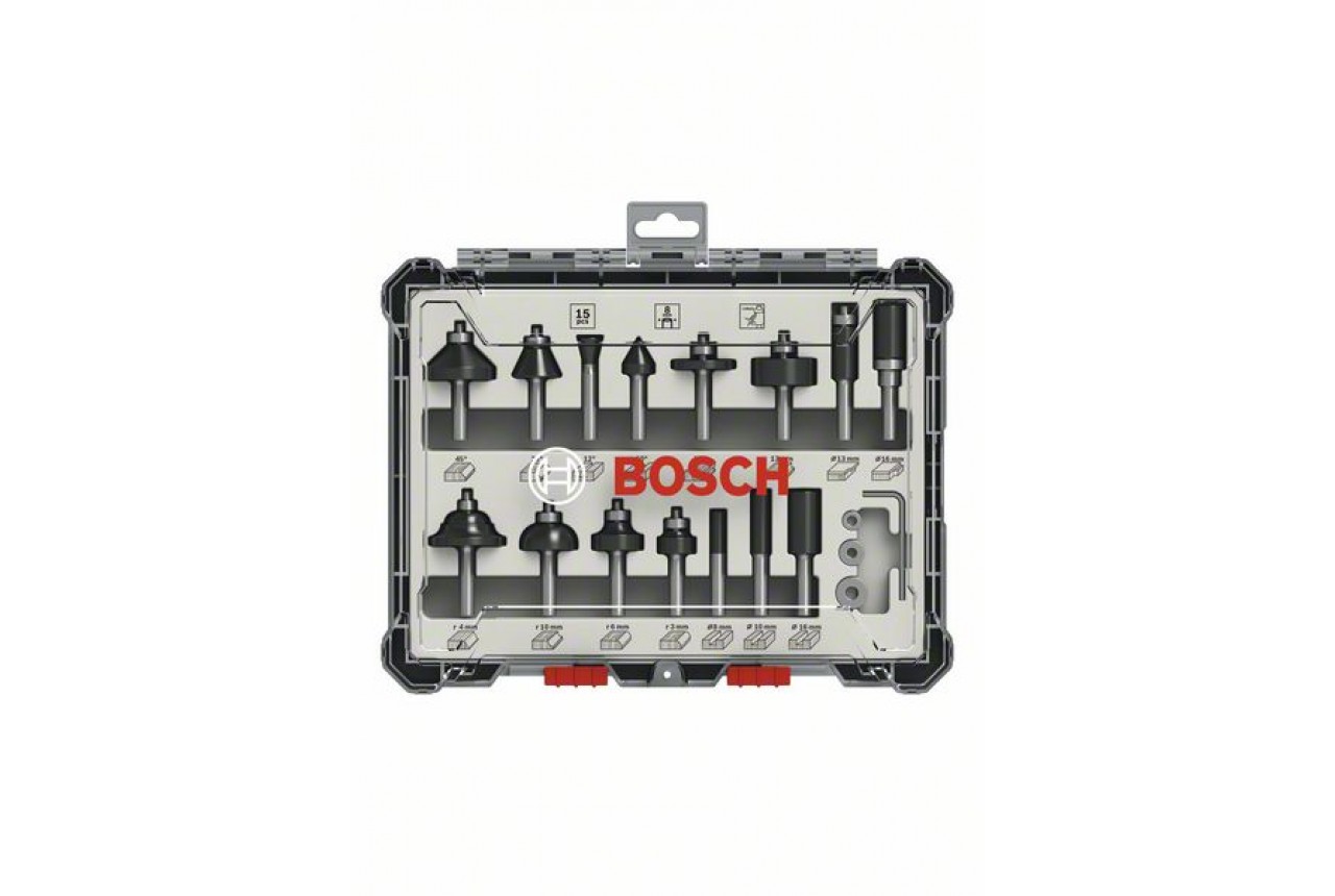 Coffret de forêts pour le bois Bosch; 8 mm; 15 unités