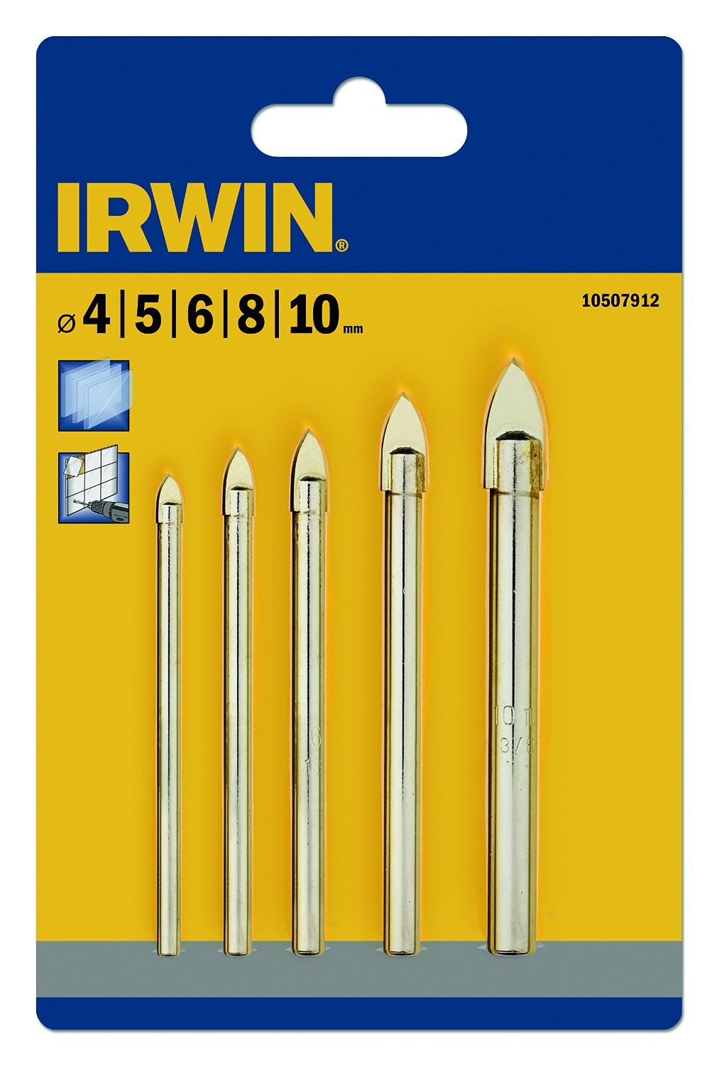5 pièces jeu de forets Irwin; 4-10 mm