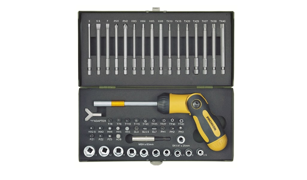 Socket et jeu de bits Proxxon; 1/4''; 54 unités
