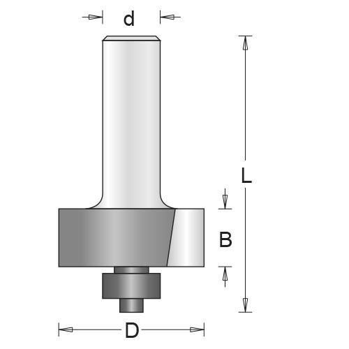 Fraise pour feuillure  Hikoki 754098; d=8 mm; D=31,7 mm; avec palier