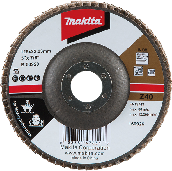 Meule-éventail Makita B-53920; 125 mm; Z40