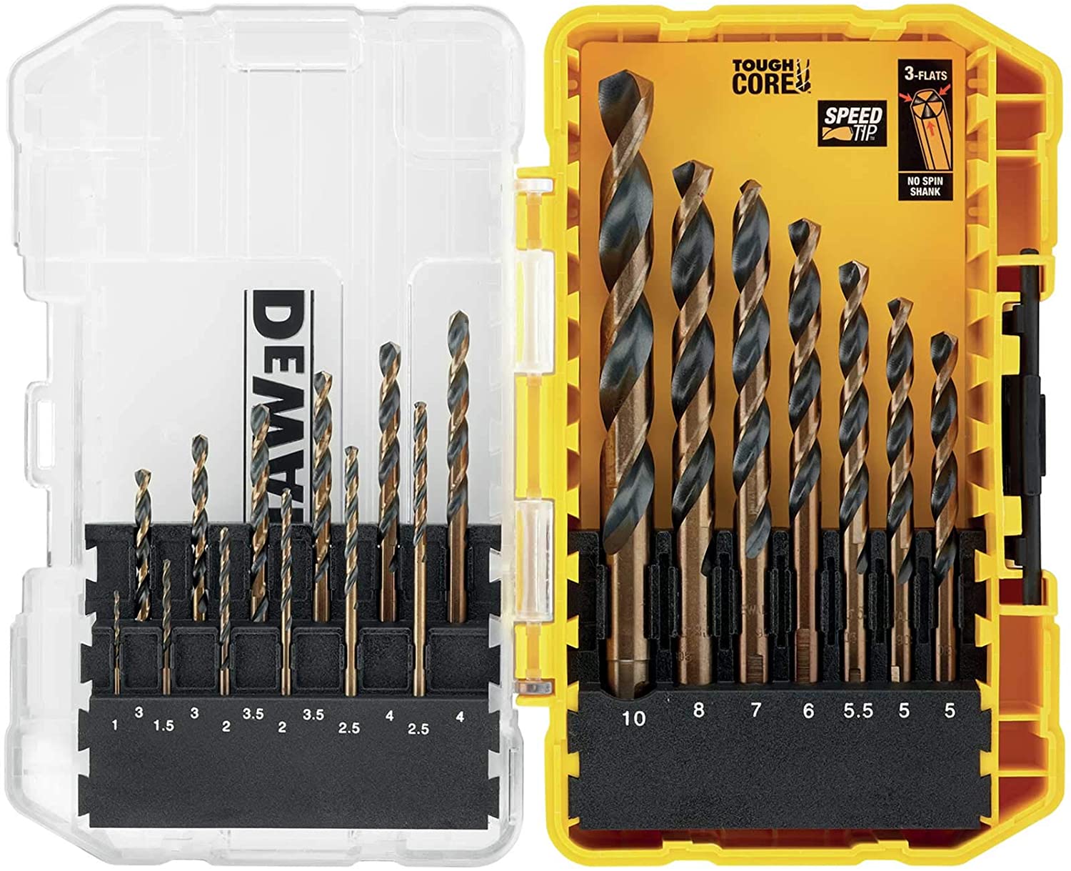 Ensemble de forets DeWalt DT70728-QZ; 1-10 mm; 19 unités