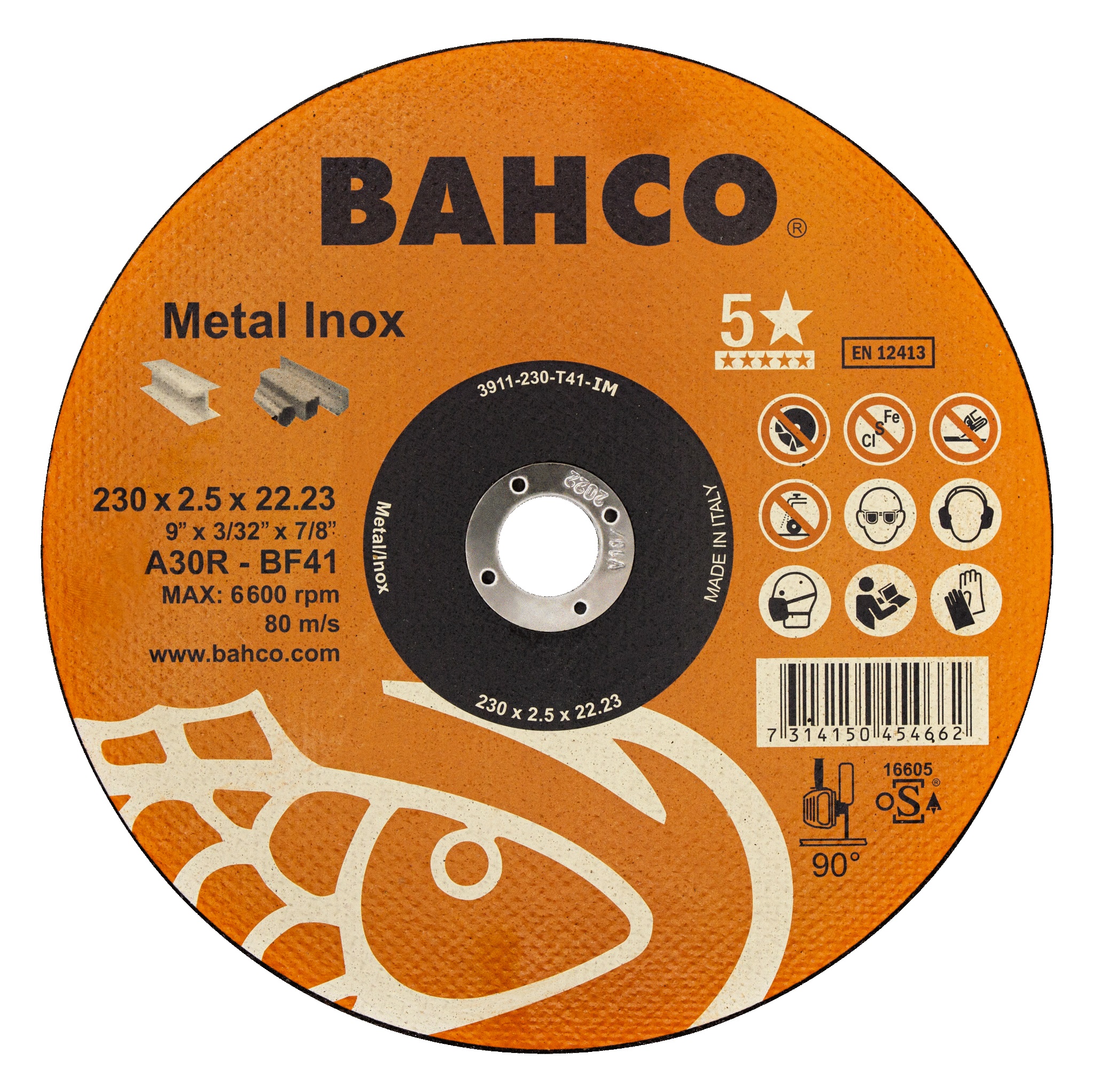 Disque abrasif Bahco Metal Inox; 230x2,5 mm