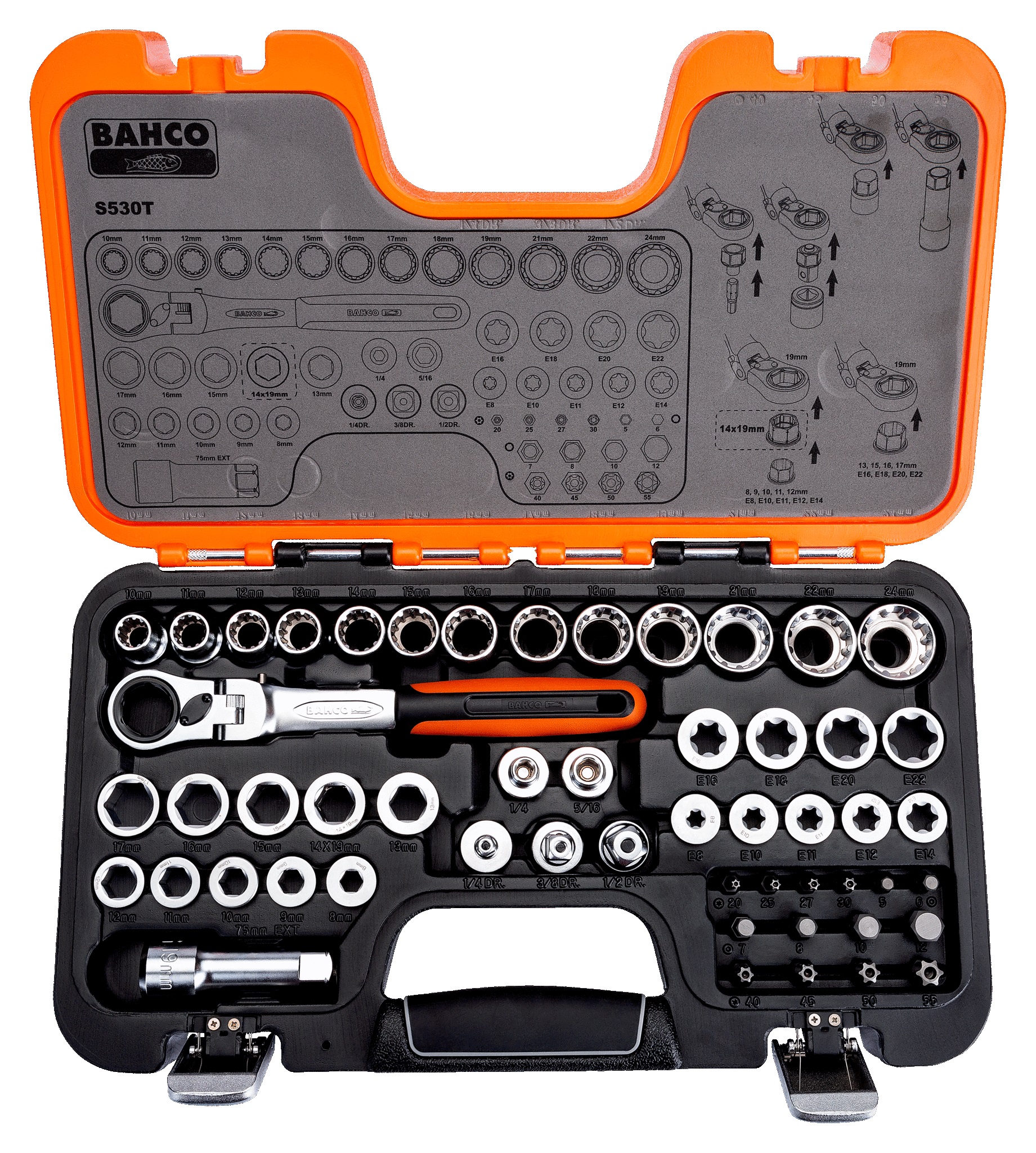 Ensemble d'outils Bahco S530T; 53 unités