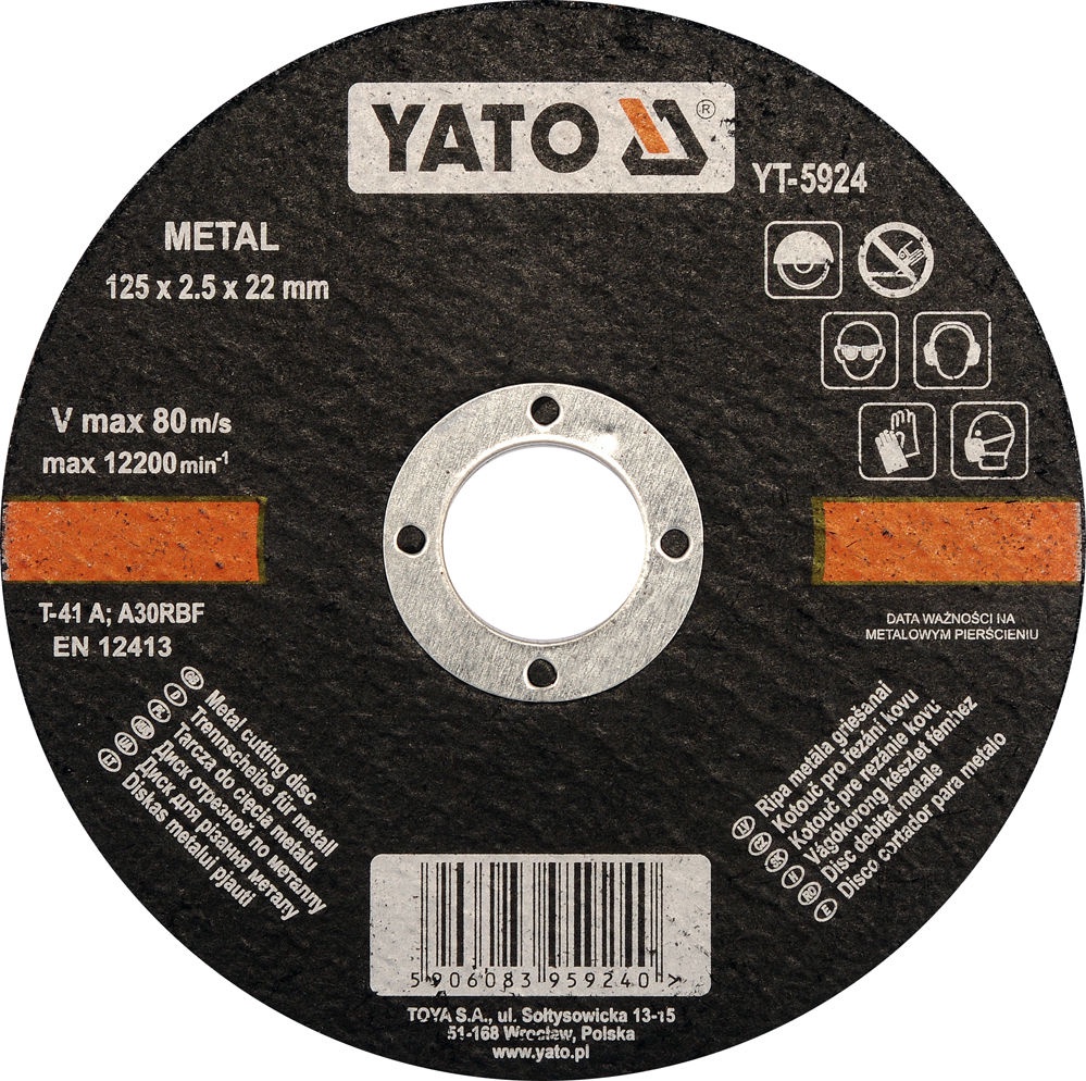Disque abrasif Yato YT-5924; 125x2,5x22 mm