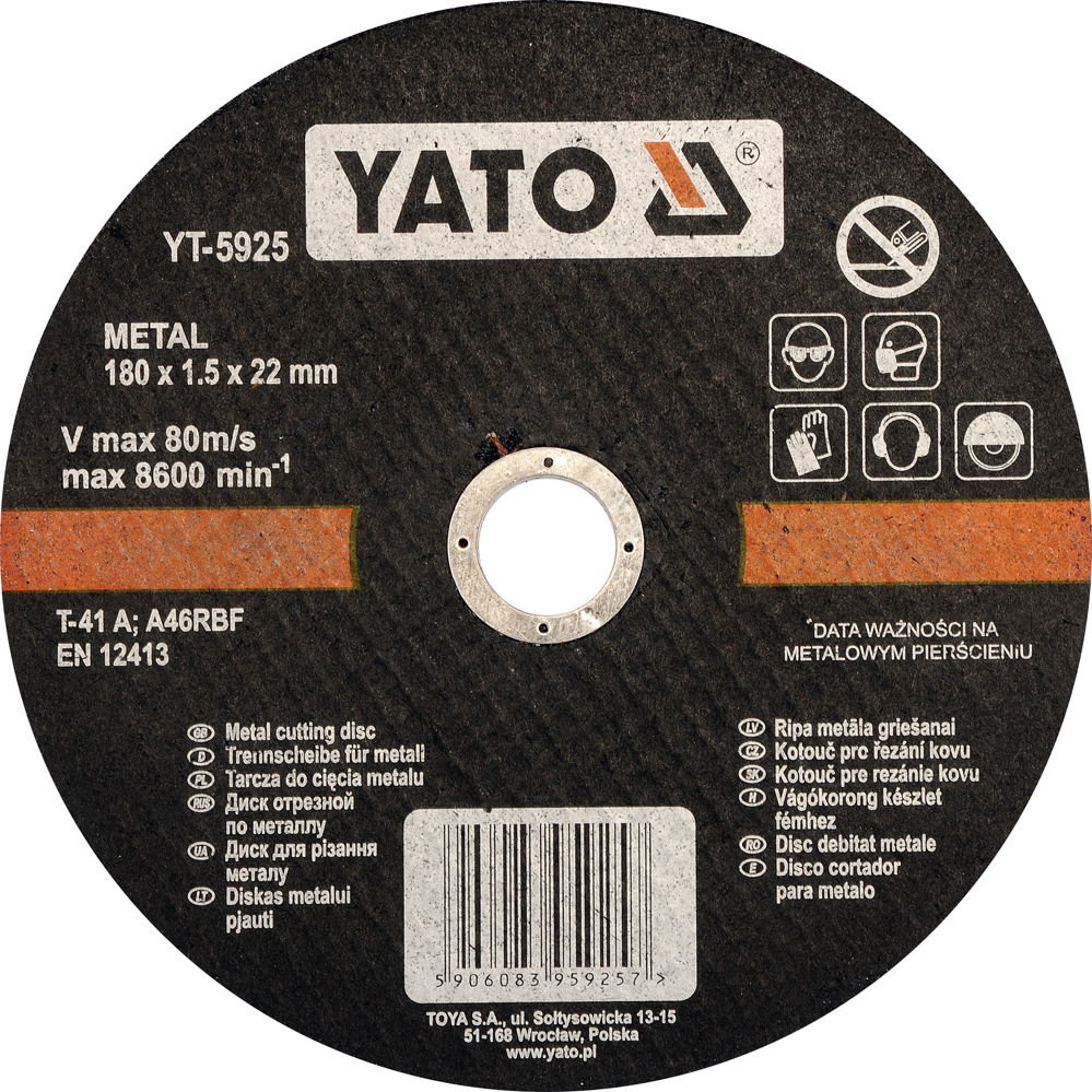 Disque abrasif Yato YT-5925; 180x1,5x22 mm