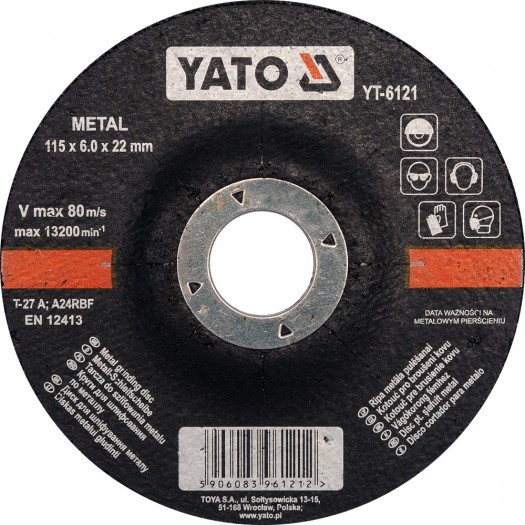 Disque a meuler Yato YT-6121; 115x6,0x22 mm