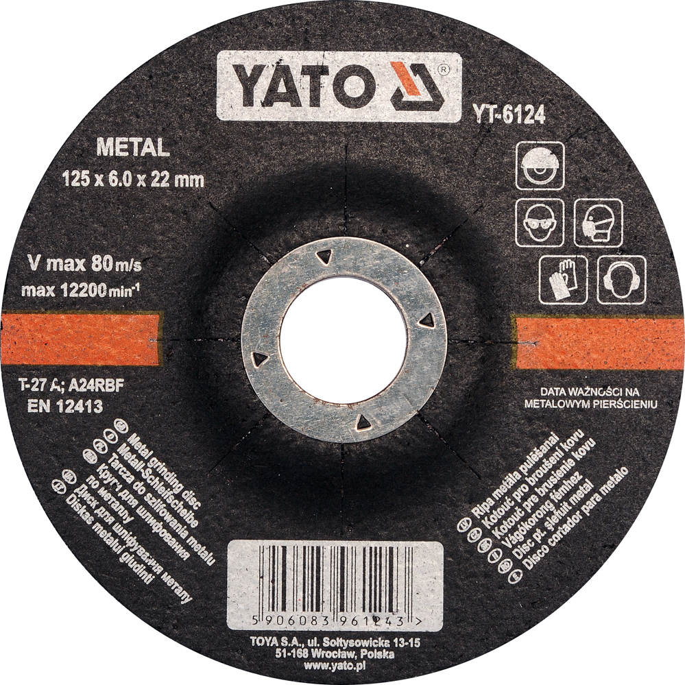 Disque a meuler Yato YT-6124; 125x6,0x22 mm