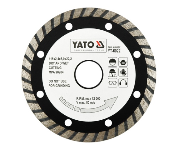 Disque à tronçonner diamanté Yato YT-6022; 115x22,2 mm