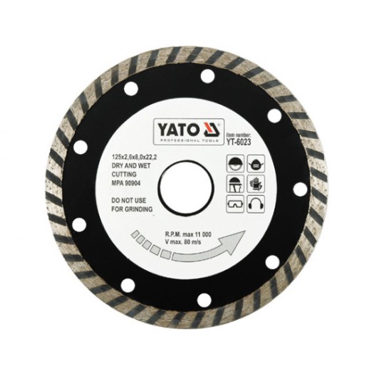 Disque à tronçonner diamanté Yato YT-6023; 125x22,2 mm