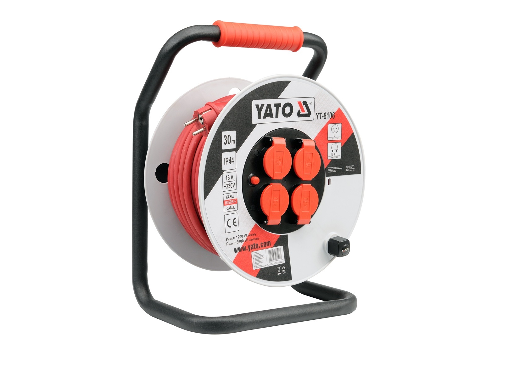 Rallonge avec bobine Yato YT-8106; 30 m; 3x2,5 mm²