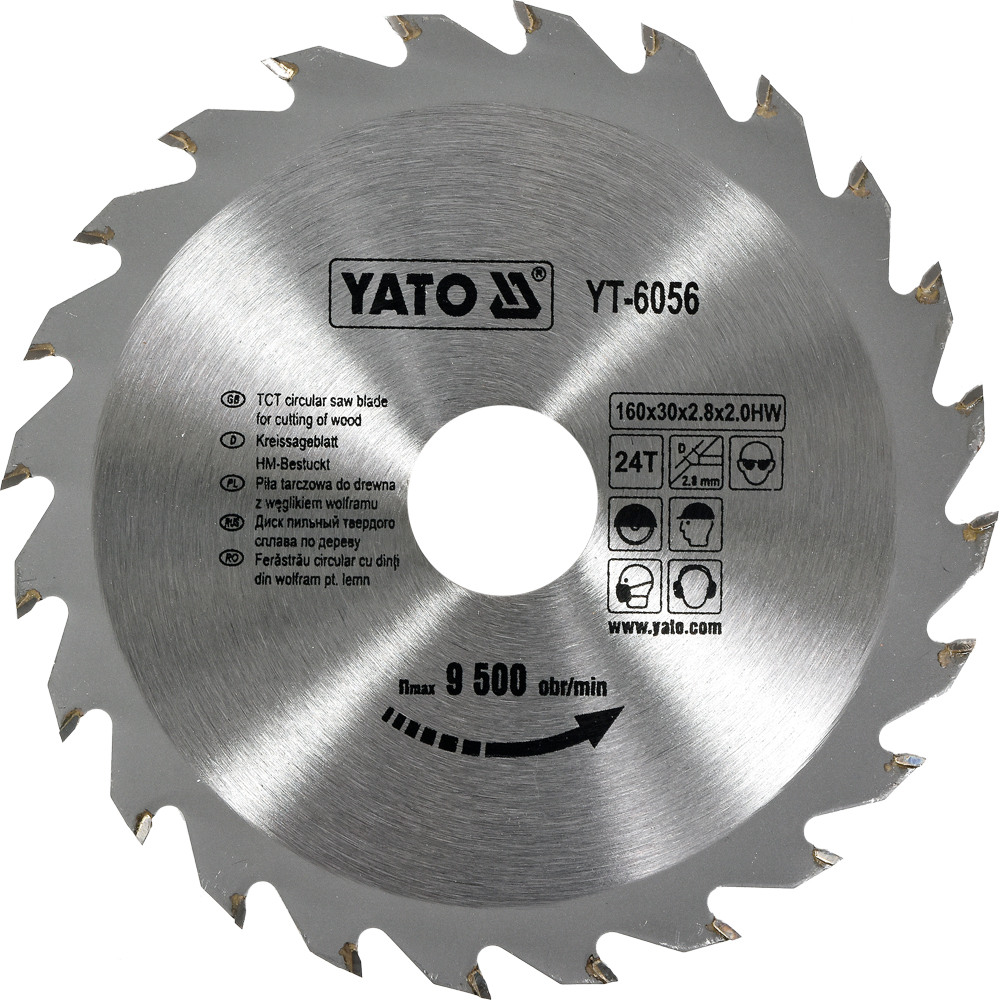 Lame de scie Yato YT-6056; 160x2,8x30 mm; Z24