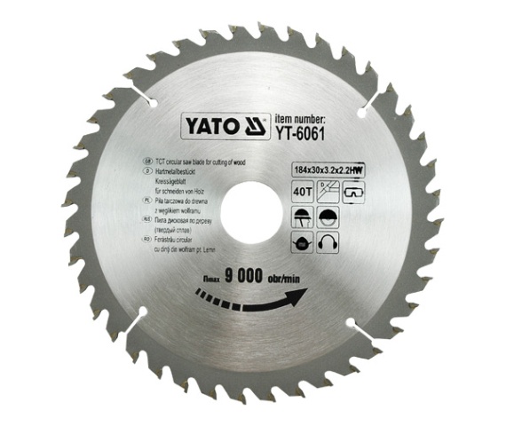 Lame de scie Yato YT-6061; 184x3,2x30 mm; Z40