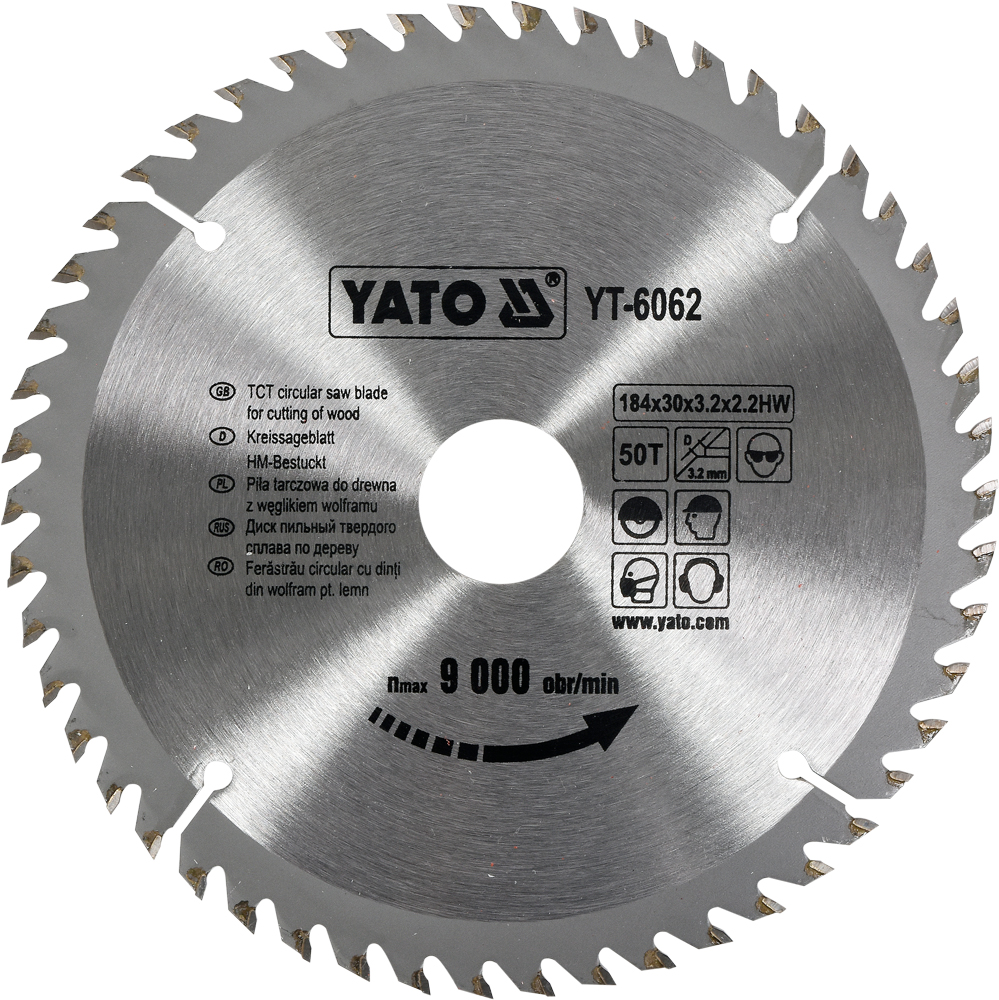 Lame de scie Yato YT-6062; 184x3,2x30 mm; Z50