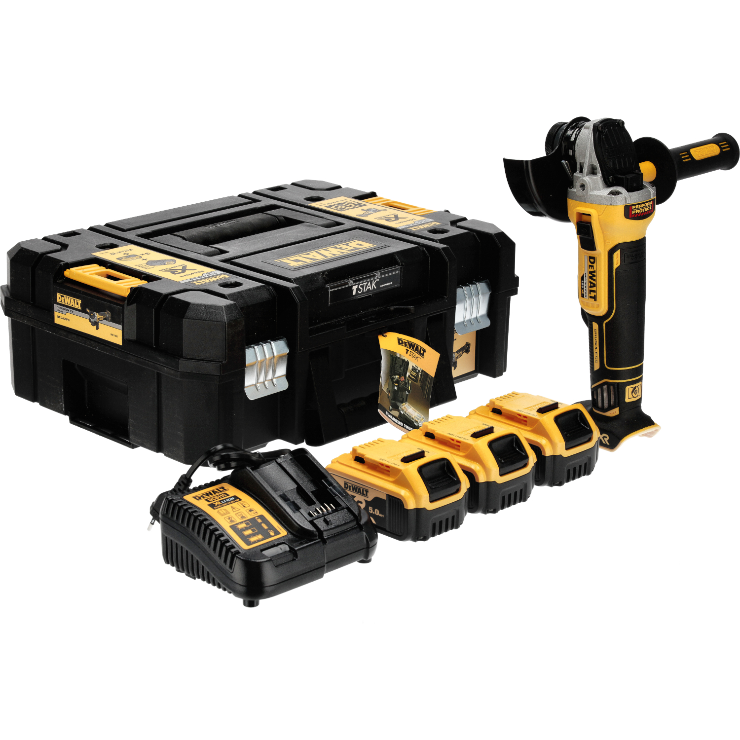 Meuleuse d'angle DeWalt DCG405P3-QW; 18 V; 3x5,0 Ah accu.