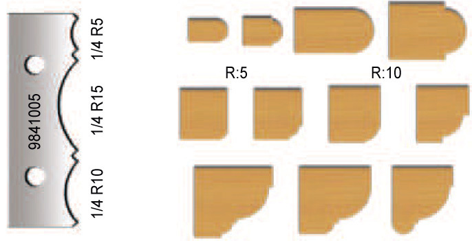 Lame de rechange pour cutter Virutex 9841005; R=5/10/15; 2 unités