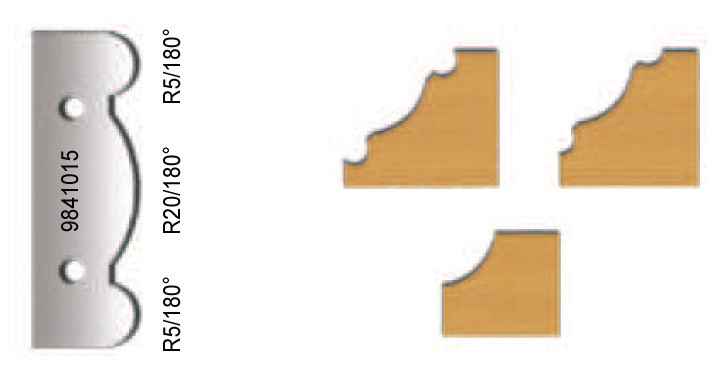 Lame de rechange pour cutter Virutex 9841015; R=5/20; 5 180°; 2 unités