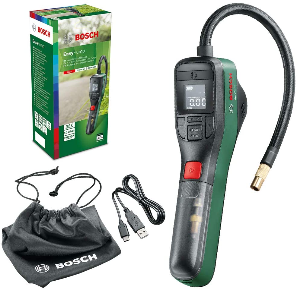 Pompe à air sans fil Bosch EasyPump; 3,6V; 1x3 Ah accu.
