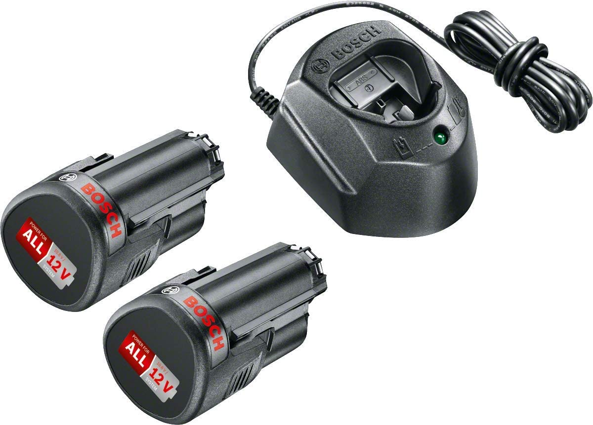 Batterie Bosch StarterSet PBA 12V; 12 V; 2x1,5 Ah + Chargeur GAL 1210 CV