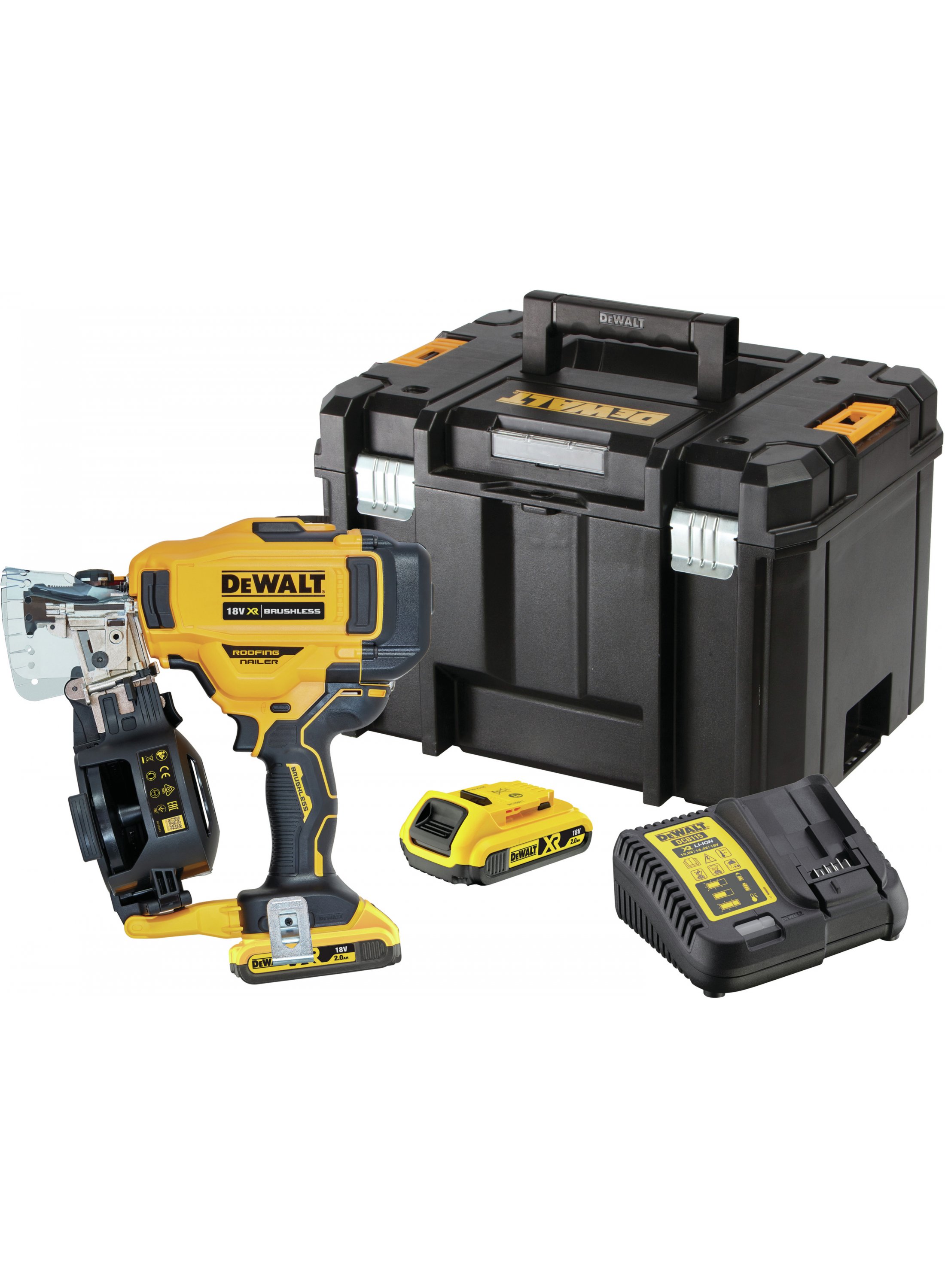 Bande de cloueuse DeWalt DCN45RND2-QW; 18 V; 2x2,0 Ah accu.