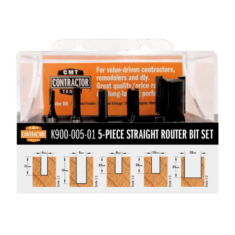 Coffret de forêts pour le bois CMT K900-005-01 Z2 RH; 5 unités