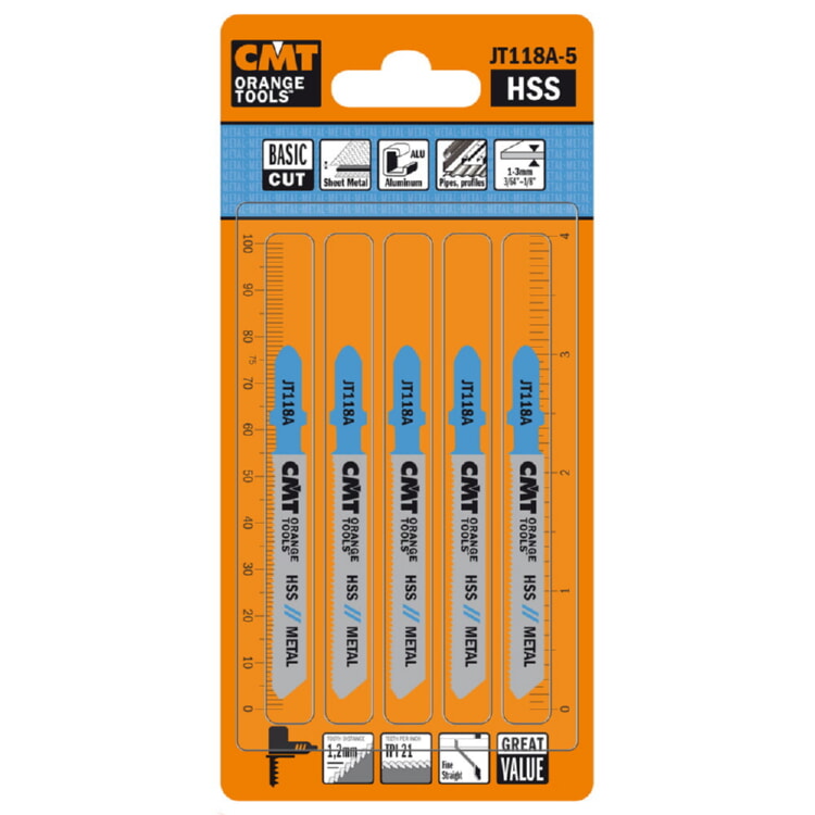 Lames pour scie sauteuse CMT JT118A-5; 5 unités