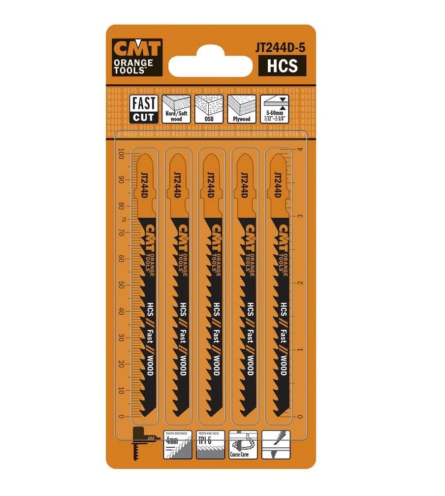 Lames pour scie sauteuse CMT JT244D-5; 5 unités