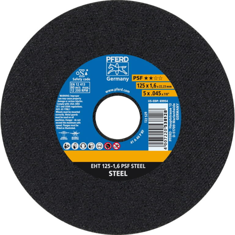 Disque abrasif Pferd PSF Steel; 125x1,6x22,23 mm