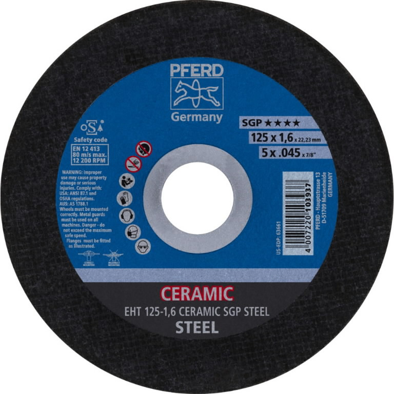 Disque abrasif Pferd SGP CeramicsSteel; 125x1,6x22,23 mm
