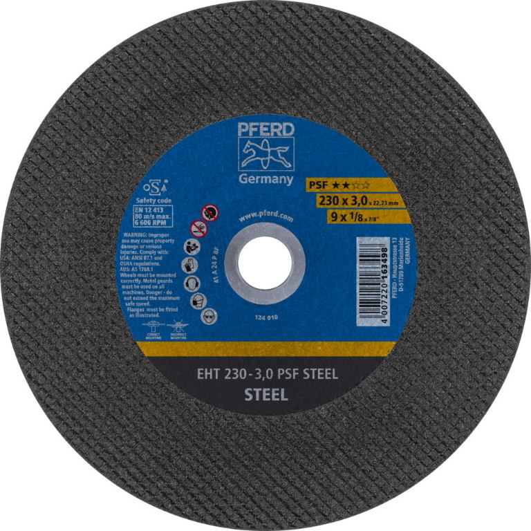 Disque abrasif Pferd PSF Steel; 230x3x22,23 mm