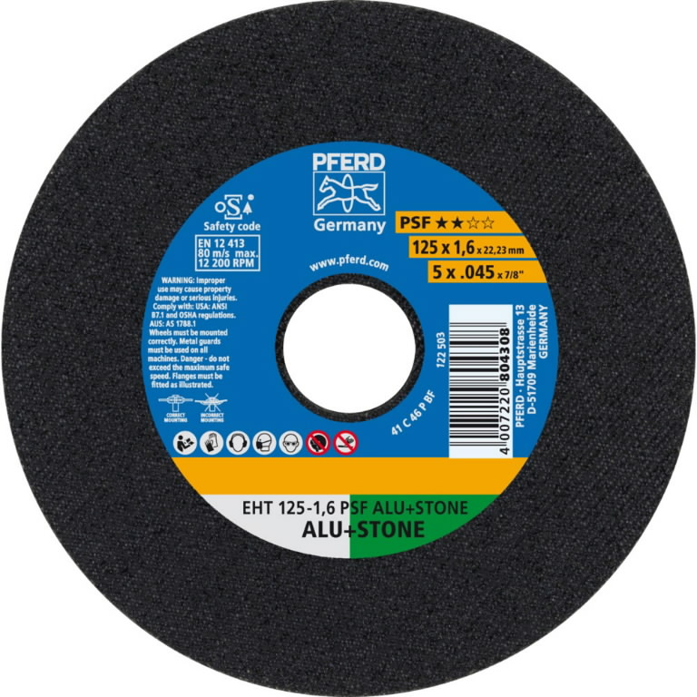 Disque abrasif Pferd PSF Alu+Stone; 125x1,6x22,23 mm