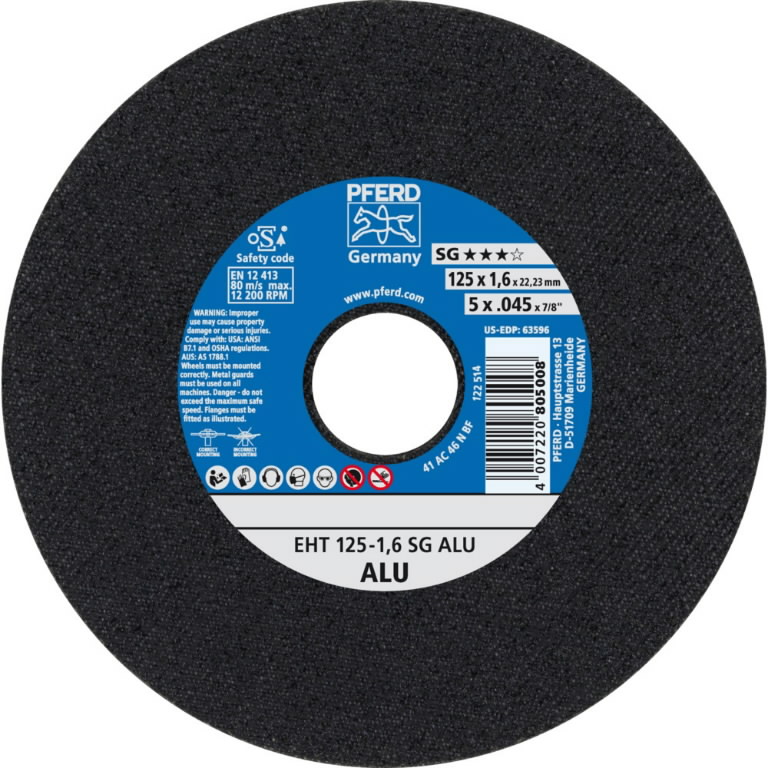 Disque abrasif Pferd SG Alu; 125x1,6x22,23 mm