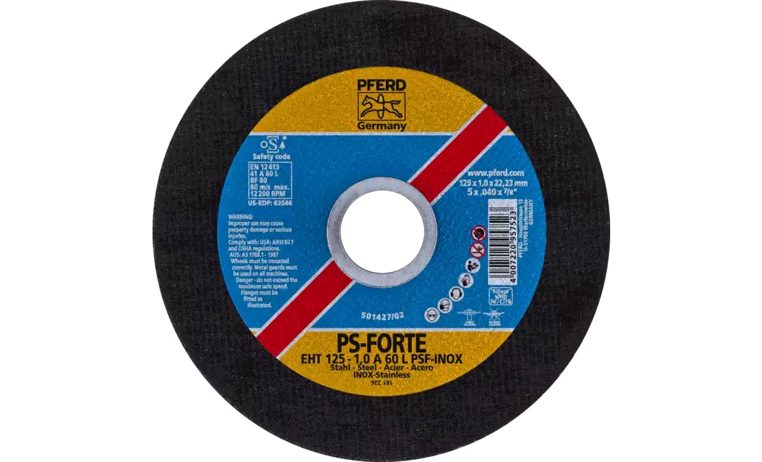 Disque abrasif Pferd PSF Classic Steelox; 125x1x22,23 mm