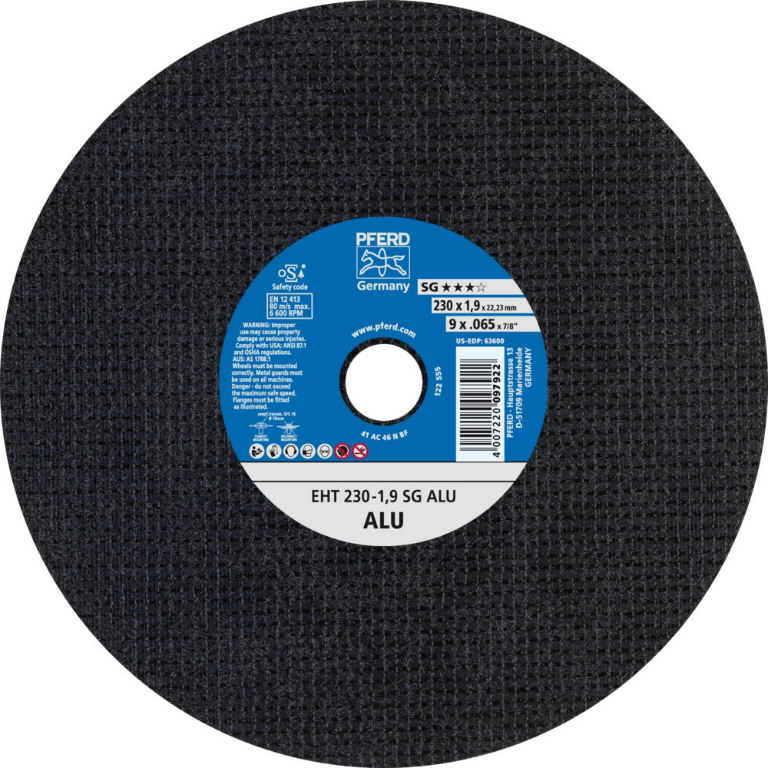 Disque abrasif Pferd SG Alu EHT; 230x1,9x22,23 mm